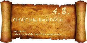 Alföldy Bonifác névjegykártya